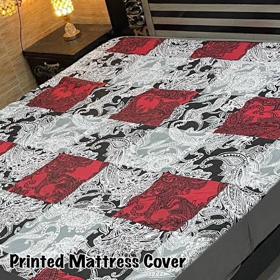 Premium Waterproof Terry Cotton Mattress Cover King Size Multicolor Floral Design