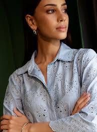 Harriet Pima Satin Blue Kurta Set