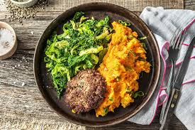 Steak Hache Et Puree De Patates Douces Piquante Makkelijke Recepten Voedsel Ideeen Biefstuk