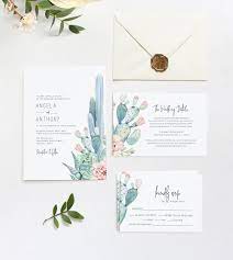 Cactus Wedding Invitation Printable Wedding Invitation Etsy Cactus Wedding Invitations Printable Wedding Invitations Wedding Invitations