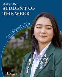 Congratulations to Emi Maeda '25, who has been named Main Line Student of  the Week! Emi is a current Montgomery County Youth Poet Laureate,  partnering with libraries and non-profits to promote poetry,