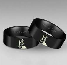 Corpse Bride Wedding Bands Black Wedding Rings His And Hers Rings Gothic Wedding Rings