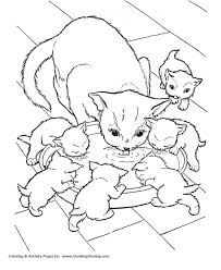 Les enfants s'amuseront à colorier cet animal de compagnie. Coloriage Chat Et Ses Chatons Dessin Gratuit A Imprimer