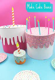 How To Make A Birthday Cake Box Diy Birthday Cake Make Birthday Cake Paper Cake