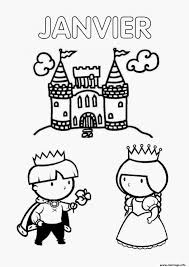 Coloriage Janvier Chateau Prince Et Princesse Dessin Janvier A Imprimer
