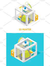 3d Printer Flat Design Isometric Flat Design Isometric Design 3d Printer Designs