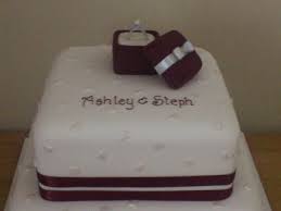 These pans can become expensive so if unable to purchase or find two of the same size, one can be used this is also the point to take into account dietary restrictions. 2 Tier Engagement Cake With Ring In Box Susie S Cakes