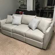 There are two options with power reclining: Wayfair Custom Upholstery Georgia 85 Square Arm Modular Sofa With Reversible Cushions Reviews Wayfair