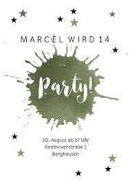 Moderne Einladung Zum 14 Geburtstag Mit Farbfleck Einladung Geburtstag Einladung Geburtsta Einladung Zur Geburtstagsparty Einladungen Einladung Geburtstag