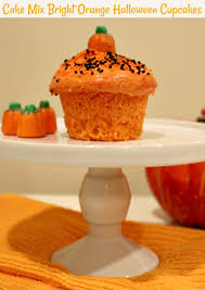 Start by preheating your oven to 350 degrees fahrenheit. Cake Mix Bright Orange Halloween Cupcakes Pams Daily Dish