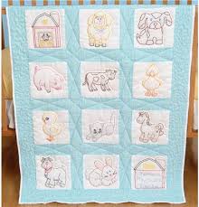 Providing good and quality counted cross stitch patterns and charts with nice design. Farm Animals Nursery Quilt Blocks Stamped Cross Stitch