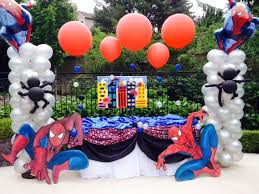 Spiderman Table Decoration 4th Birthday Parties Balloon Decorations Balloons