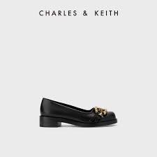 Charles & Keith Spring and Summer Women's Metal Decoration Loafers