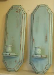Wooden candle holders are a sure way to enhance the beauty of your room. Wall Sconce Wood Vintage Candle Stick Holders Robins Egg Blue Painted Shabby Chic Cottage Chic Vinatge