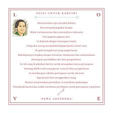 Untuk memperingati perayaan hari kartini nanti, mamikos pun hendak membuat 12 puisi tentang sebab menurut tradisi jawa, anak perempuan harus tinggal di rumah sejak usia 12 tahun hingga 1. Puisi Kartini