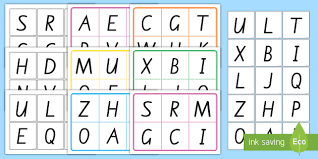3.the caller would pick one image and call out . Upper Case Alphabet Bingo Letter Recognition