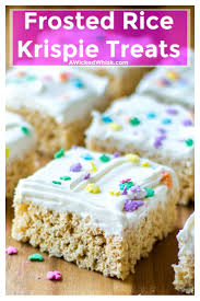 Frosted Rice Krispie Treats Recipe Rice Krispies Desserts Rice Krispie Treats
