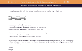 Tanpa direct object makna intransitive verb bisa dipahami dengan baik. Conjunctions Connecting Adverbs And Comparing And Contrasting Adjectives Worksheet Edplace
