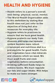 Health And Hygiene Essay Essay On Health And Hygiene For Students And Children In English A Plus Topper