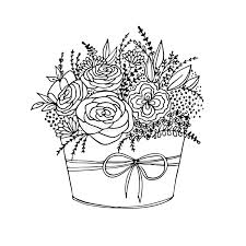 Check spelling or type a new query. Vector Monochrome Holiday Flower Bouquet Stock Illustration Illustration Of Isolated Garden 88618094