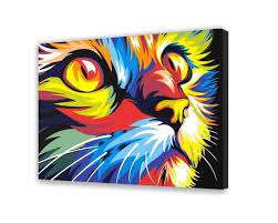 Colorful Cat Painting By Numbers Diy Paint By Number Kit Etsy Painting Cat Painting Paint By Number