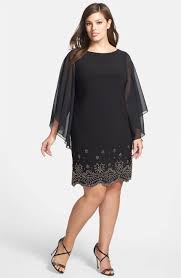 Main Image Xscape Embellished Chiffon Shift Dress Plus Size Chiffon Shift Dress Plus Size Maxi Dresses Plus Size Outfits