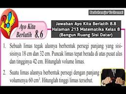 Kunci jawaban ppkn kelas xi semester 2 bab 7. Jawaban Ayo Kita Berlatih 8 6 Halaman 189 Matematika Kelas 8 Bangun Ruang Sisi Datar Youtube