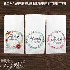 Check spelling or type a new query. Personalized Kitchen Towel Custom Wedding Gift Housewarming Etsy In 2020 Monogram Towels House Warming Gifts Personalized Towels