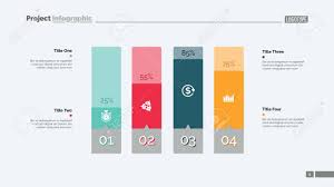 Four Columns Bar Chart Business Data Percent Diagram Design