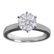 Classic Solitaire Round Diamond Engagement Ring Flat Band 6 Prongs Solitaire Engagement Ring Cathedral Custom Engagement Ring Diamond Solitaire Engagement Ring