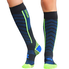Featherweight Compression Socks S Sporty Blue Neon Yellow