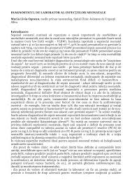 Pdf Diagnosticul De Laborator Al Infeciilor Neonatale