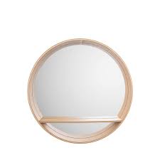 Miroir mural barron en bois massif, 26 x 38 po. Miroir Rond En Bois O61cm Present Time Sheer Drawer