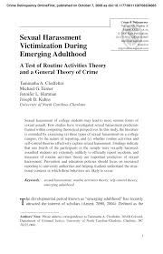 Pdf Sexual Harassment Victimization During Emerging Adulthooda Test Of Routine Activities Theory And A General Theory Of Crime