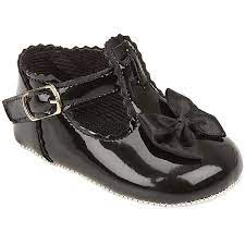 Baby Girls Black Patent Baypods Pram Shoes Party Wedding Occasion 0 3 3 6 6 12 12 18 Months Childrensspecialoccasionwear Co Uk
