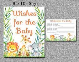Safari Baby Shower Wishes For Baby Advice Cards Safari Baby Shower Jungle Animals B Safari Baby Shower Jungle Animals Baby Shower Jungle Safari Baby Shower