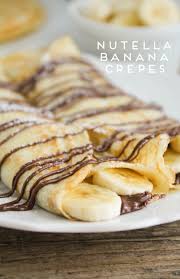 Nutella crepes are made simple by blending together the batter, cooking the batter in a skillet, and nutritional information includes the crepe with 2 tablespoons of nutella filling, but no additional fillings. The Baker Upstairs Nutella Banana Crepes 23 Delicious Nutella Recipes
