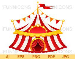 Vector Clipart Circus Tent Ai Eps Png Pdf And Jpg Files Included Digital Files Instant Download Circus Tent Circus Pictures Clip Art