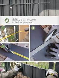 Sichtschutz Fur Einen Doppelstabmattenzaun Montieren Anleitung Diybook At Doppelstabmattenzaun Zaun Sichtschutzstreifen Zaun