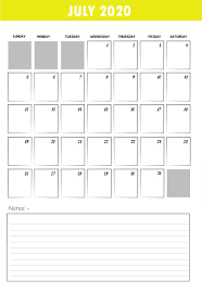 Best July 2020 Desk Calendar In 2020 Calendar Template 2020 Calendar Template Monthly Calendar Template