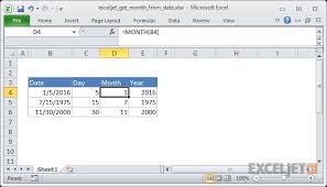 Excel Formula Get Month From Date Exceljet