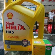 Harga oli shell helix terbaru beserta harga oli mobil shell helix ultra, hx7, hx5, hx8, dan eco original termurah untuk mobil matic, bensin, diesel, lcgc. Paket Ganti Oli Shell Helix Hx5 15w 40 Mobil Xenia Terios Ertiga Apv Grand Max T120ss Shopee Indonesia