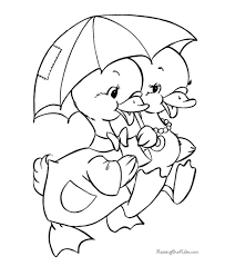 Baby duckling riding on mother duck from ducks . Get This Duck Coloring Pages Baby Ducks Walking With Umbrella