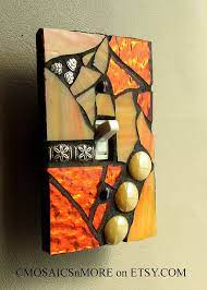 Maybe you would like to learn more about one of these? Citrus Orange Single Mosaic Light Switch Cover Wall Plate Mosaic Art Mosaic Crafts Mosaic