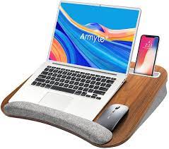 High enough for sitting and holding tray on knees while working with your laptop. Buy Portable Lap Desk With Cushion For Laptop And Writing Computer Tray Stand Lapdesk Pillow Table With Wrist Rest For Bed Sofa Couch Car Online In Vietnam B08xnhvxvx