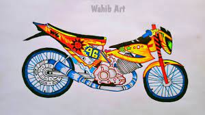 66 gambar sketsa sepeda motor drag terkeren daun motor via. Menggambar Motor Drag Satria Fu 150cc Modifikasi Youtube