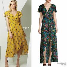Sew The Look Vogue Patterns V9251 Long Wrap Dress Sewing Pattern Simple Dress Pattern Long Dress Sewing Patterns Simple Dress Diy