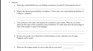 Analysis A What Type Of Probabilities Are You F Chegg Com