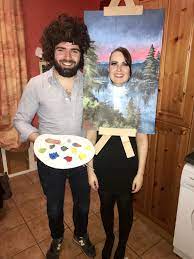 Bob Ross Couples Costume Halloween Art Fancy Dress Bob Ross Halloween Costume Couples Costumes Bob Ross Costume
