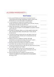B solve problems involving comparisons. Algebra Word Problems Worksheet